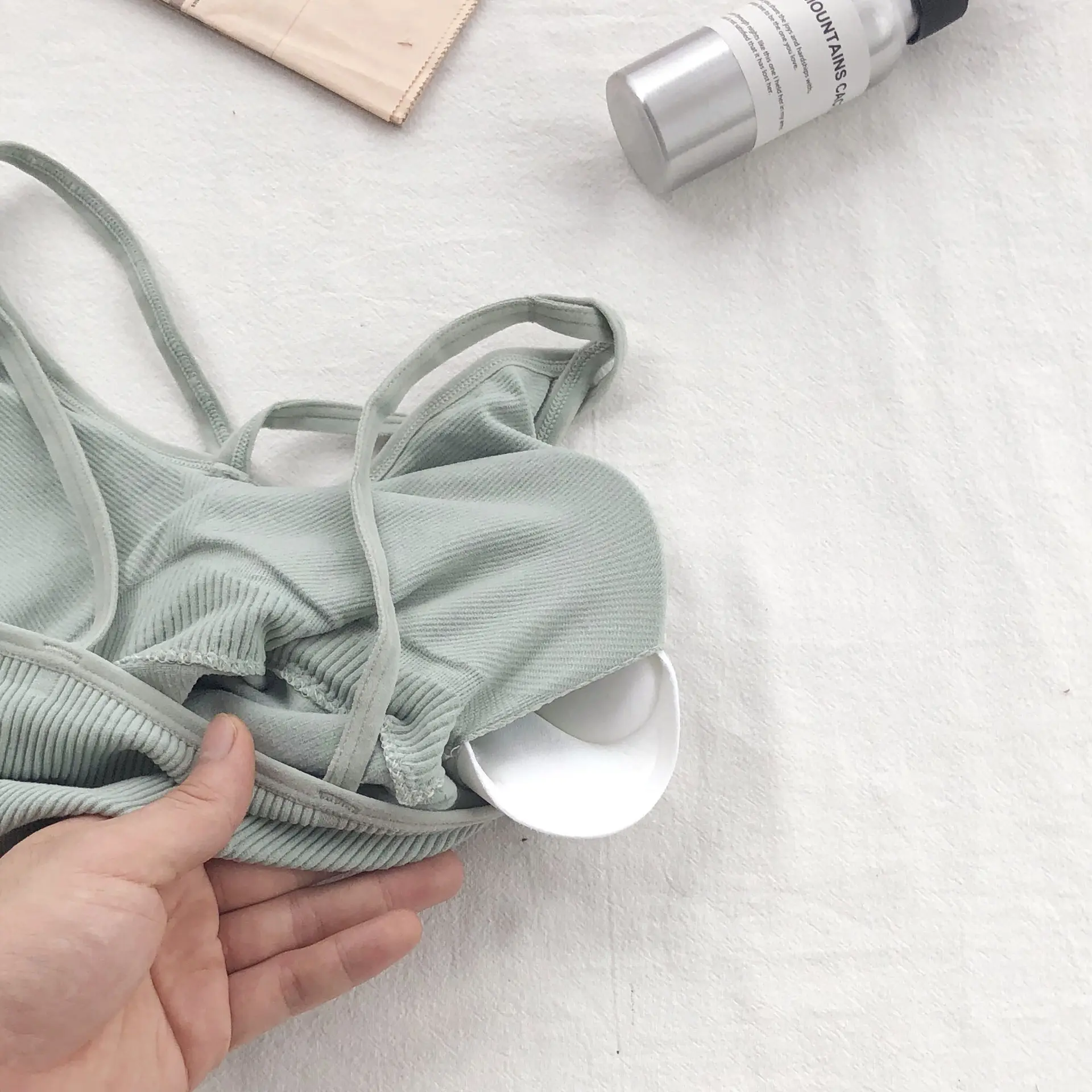 Women Cotton Lingerie Push Up Bra Sexy V Neck Tube Top Fashion Solid Color Underwear Female Soft Brassreie with Chest Pad