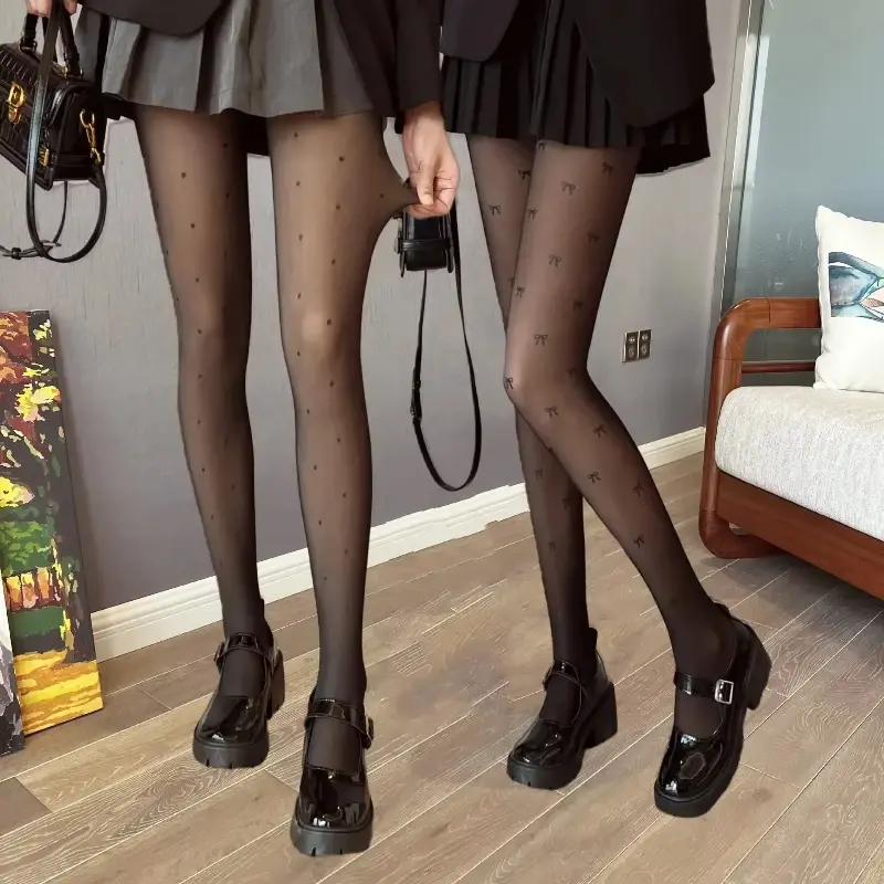 80/220g Women Stocking Spring Autumn Thick Black Transparent Pantyhose with Velvet High-Elastic Thermal Penetrating Pantyhose