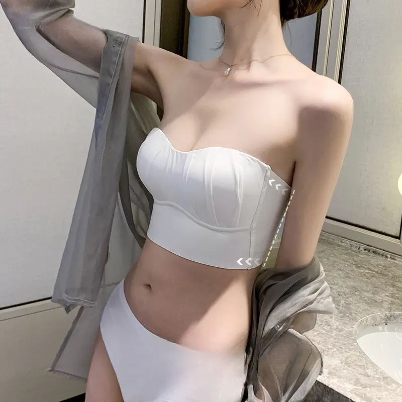 Women's Bras French Pleated Solid No Steel Ring Lingerie Summer Thin Breathable and Comfortable Seamless Underwear for Women