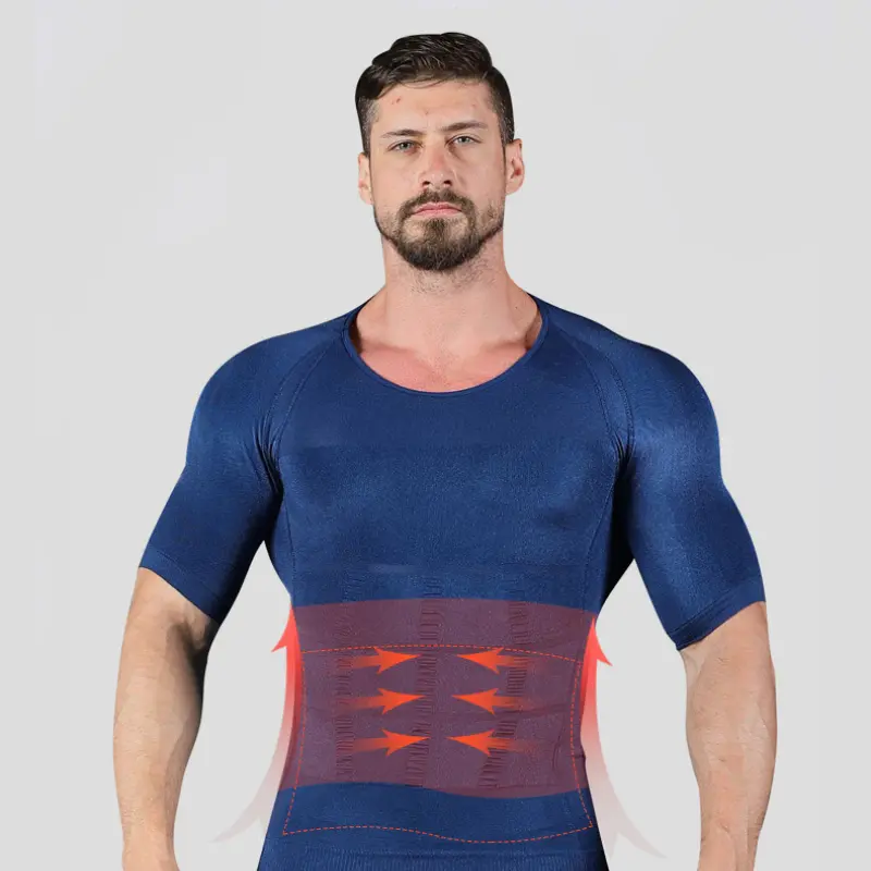 Men Body Toning T-Shirt Slimming Body Shaper Corrective Posture Belly Fat Control Compression Slim Corset Man Modeling Underwear