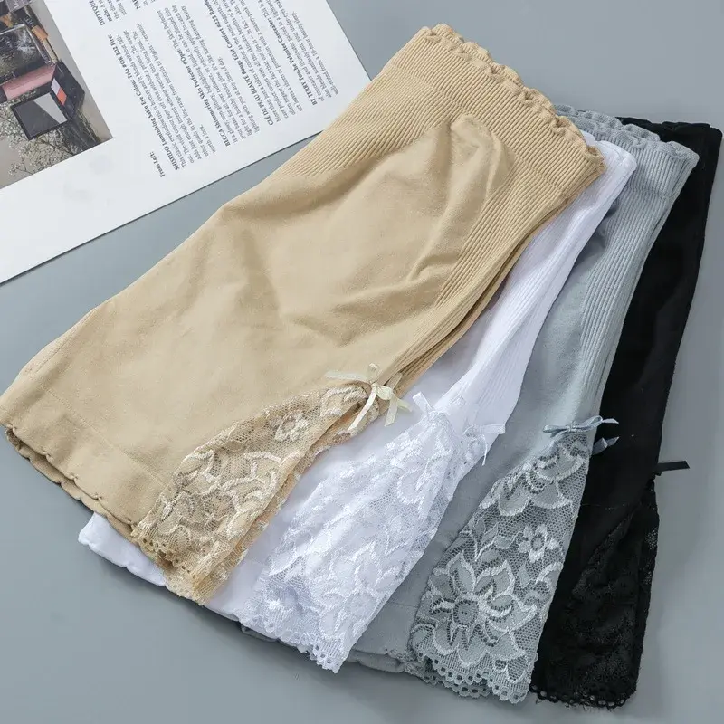 Seamless Lace Safety Short Pants Thin Dress Leggings High Waist Hip-lifting Pants Ice Silk Panties Summer Underwear Accessories