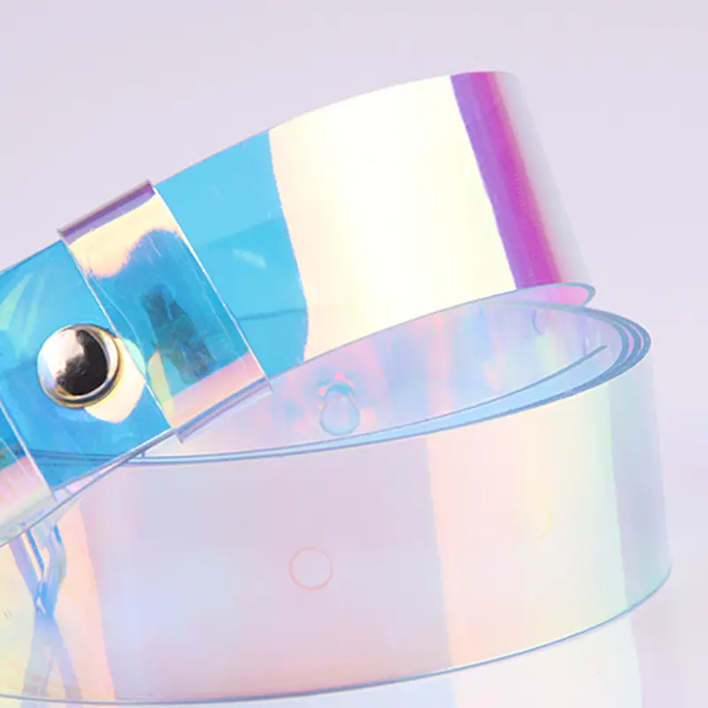 Fashion Transparent Women Belt Laser Holographic Clear Pin Buckle Wide Waist Bands Waistband Invisible Punk Waist Belt 2024 NEW