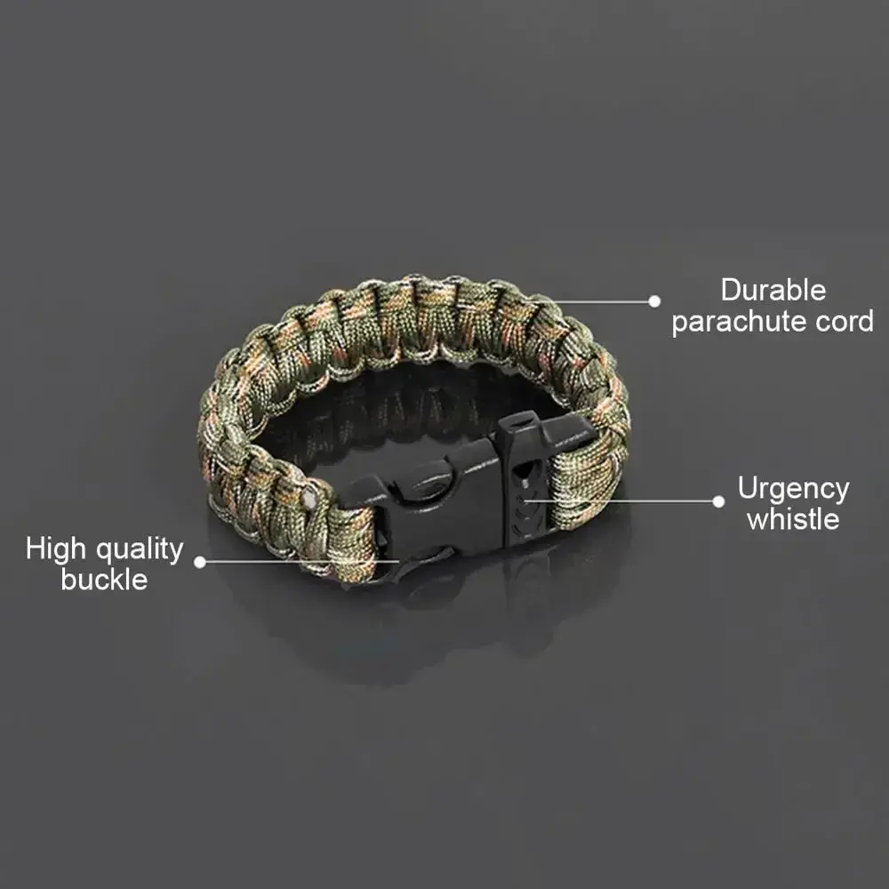 Braided Bracelet Men Women Paracord Outdoor Survival Bracelet Multifunction Camping Rescue Emergency Rope Bangles Compass