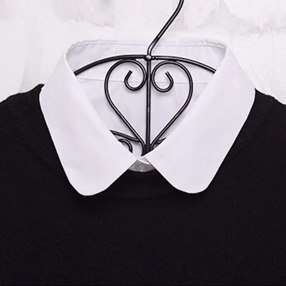 Women Cotton Lace Fake Collar Blouse Vintage Solid Detachable Shirt Collar False Lapel Blouse Top Women Clothes Accessories