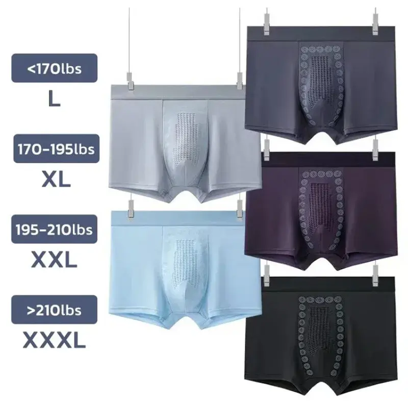 Men's Magnetic Therapy Underwear Quick-drying Breathable Physical Massage Particle Mid-waist Shorts