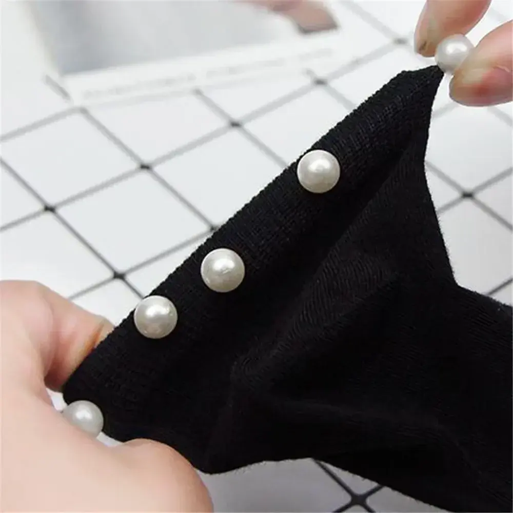 1pair Women socks Cotton Lovely Candy Color Imitation Pearl Women's Socks.Casual Ladies Girl's Short female Socks Sox Hosiery