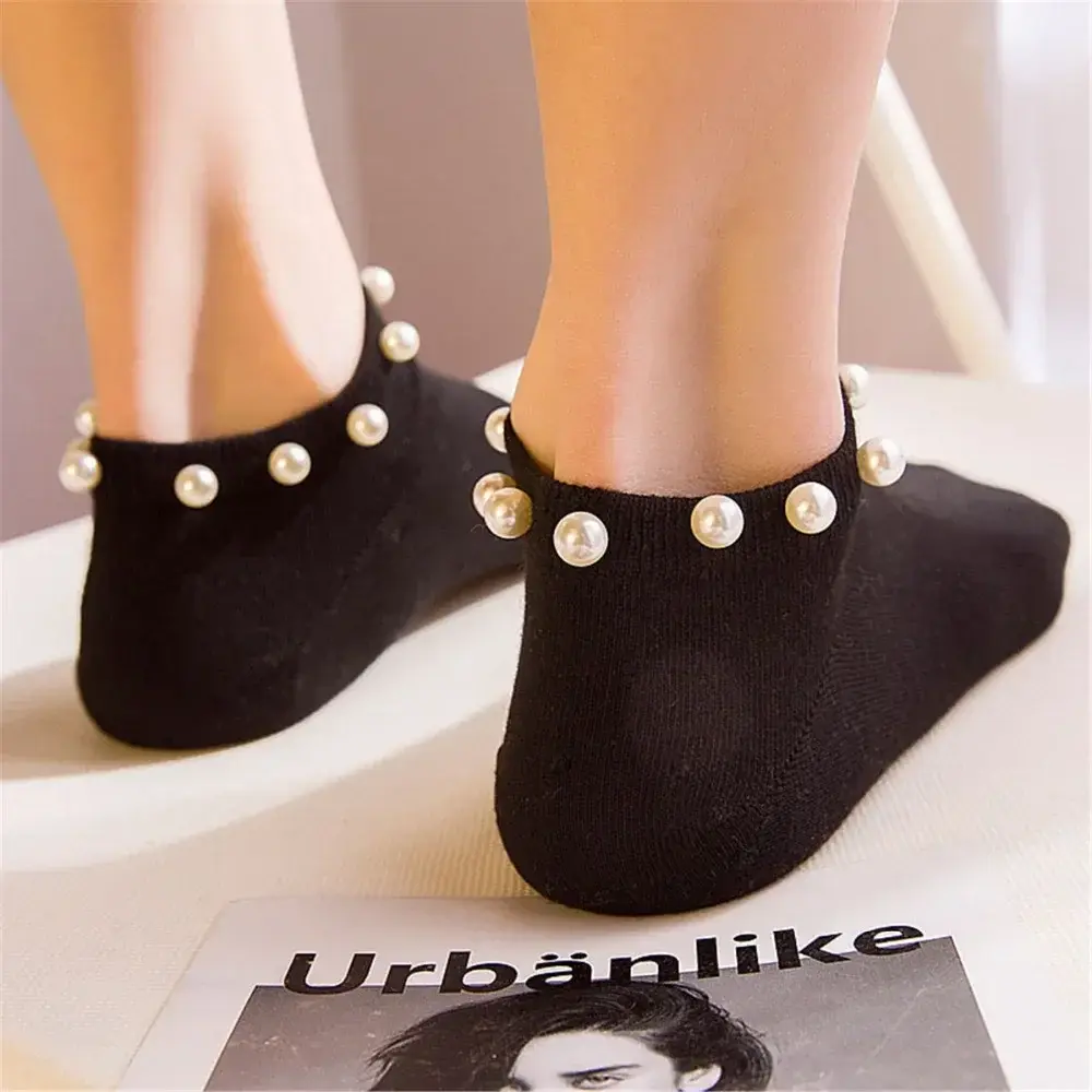 1pair Women socks Cotton Lovely Candy Color Imitation Pearl Women's Socks.Casual Ladies Girl's Short female Socks Sox Hosiery