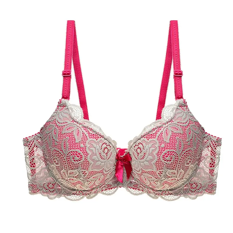 Sexy Bras for Women Underwired No Pad Push Up Bra Color Block Lace Patchwork Bra Bralette Plus Size Women Bras Sutian Feminino