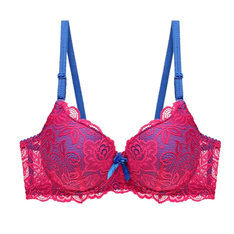 Sexy Bras for Women Underwired No Pad Push Up Bra Color Block Lace Patchwork Bra Bralette Plus Size Women Bras Sutian Feminino