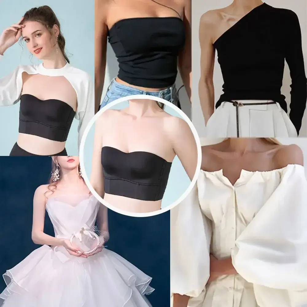Strapless Bra Push Up Invisible Bras Tube Tops Seamless Bralette Wedding Brassiere Bandeau Women Underwear Wireless Lingerie