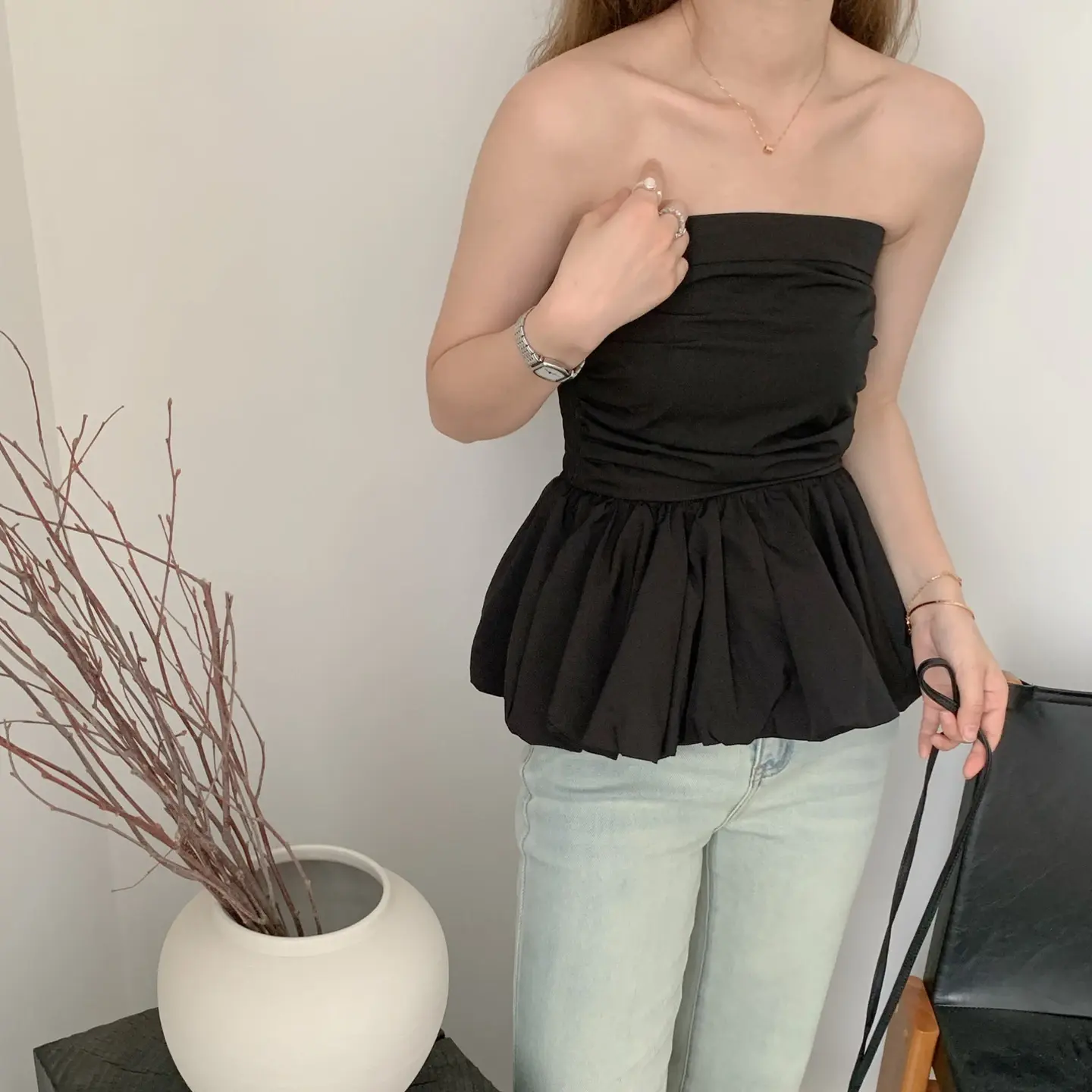 Sleeveless Strapless Vest for Women Sexy Backless Crop Top 2025 Ropa Mujer Folds Tunic Summer Camis Fashion Korean Y2k Tanks