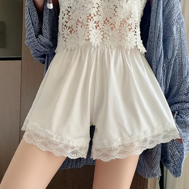 Safety Short Pants Soft Silk Short Pants Lace Satin Safety Shorts Loose Silk Shorts Women Underwear Summer Women's Intimates