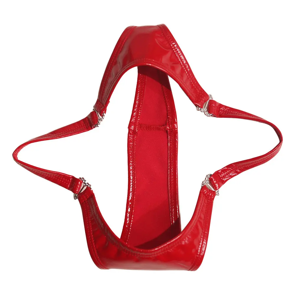 Plus Size Women PVC Leather Panties Heart Shape Buckle Low Waist Bikini Thongs G Strings Sexy Underwear Ropa Interior Femenina