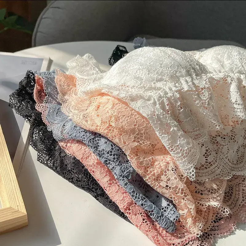 Lace Bras Top Women Sexy Deep V Neck Lingerie Wire Free Tank Tops Female Underwear V Back Bralette Tops Padded Camisole