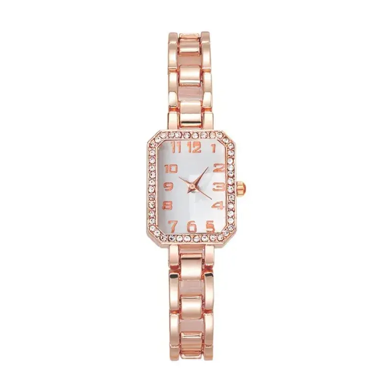 Watch Light Luxury Women's New Office Square Digital Leisure Hollow Stainless Steel Student Female Simple Quartz Watches