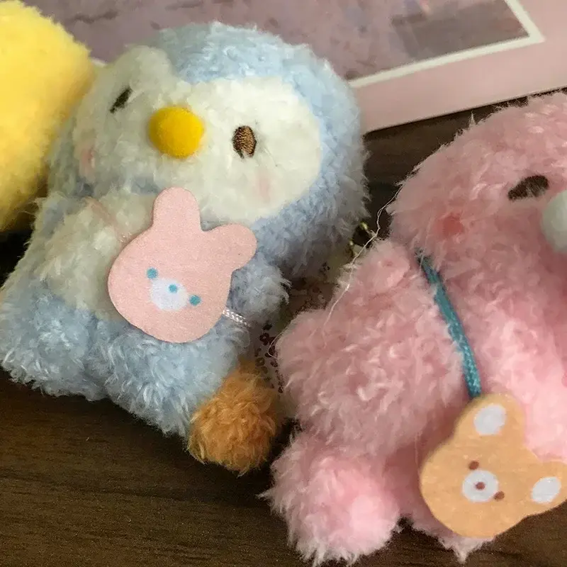 Cute Animal Car Accessories Plush Keychain Bag Charms Key Pendant Decorations Soft Stuffed Key Ring for Kids Fashion Jewelry