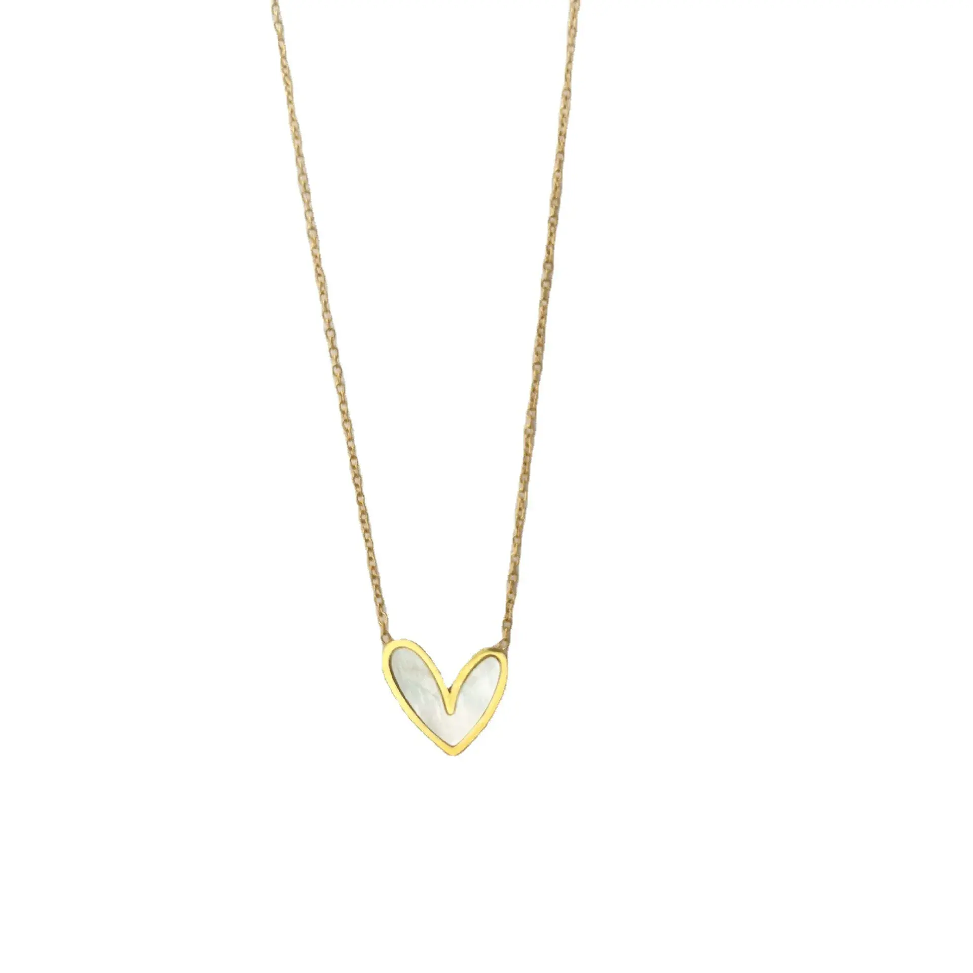 Minimalist Jewelry Pvd Gold Plated Stainless Steel Classic Shell Heart Shaped Shell Necklace for Women Party Wedding