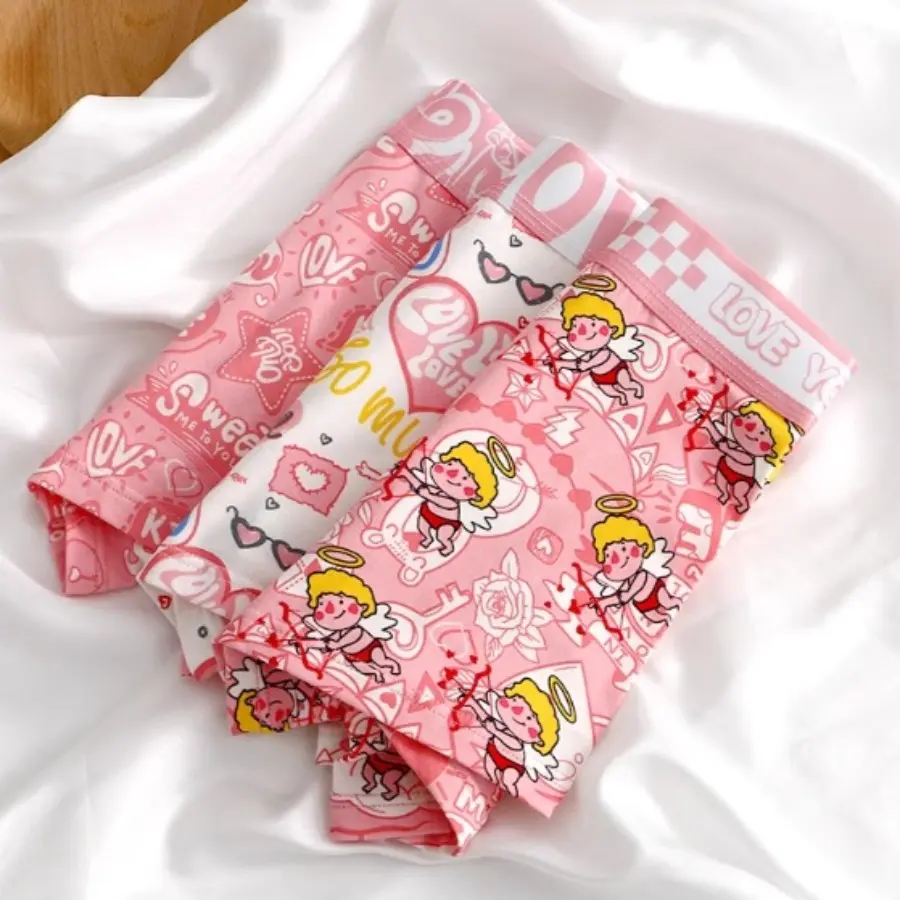 Cotton Women Panties Cartoon Shorts Sports Boxer Breathable Summer Sexy Underwear Mid-Waist Boyshort Female Student Pants