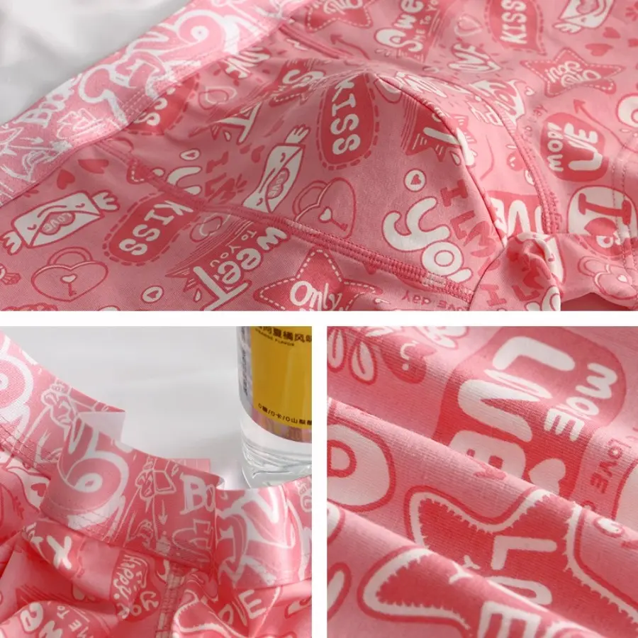 Cotton Women Panties Cartoon Shorts Sports Boxer Breathable Summer Sexy Underwear Mid-Waist Boyshort Female Student Pants