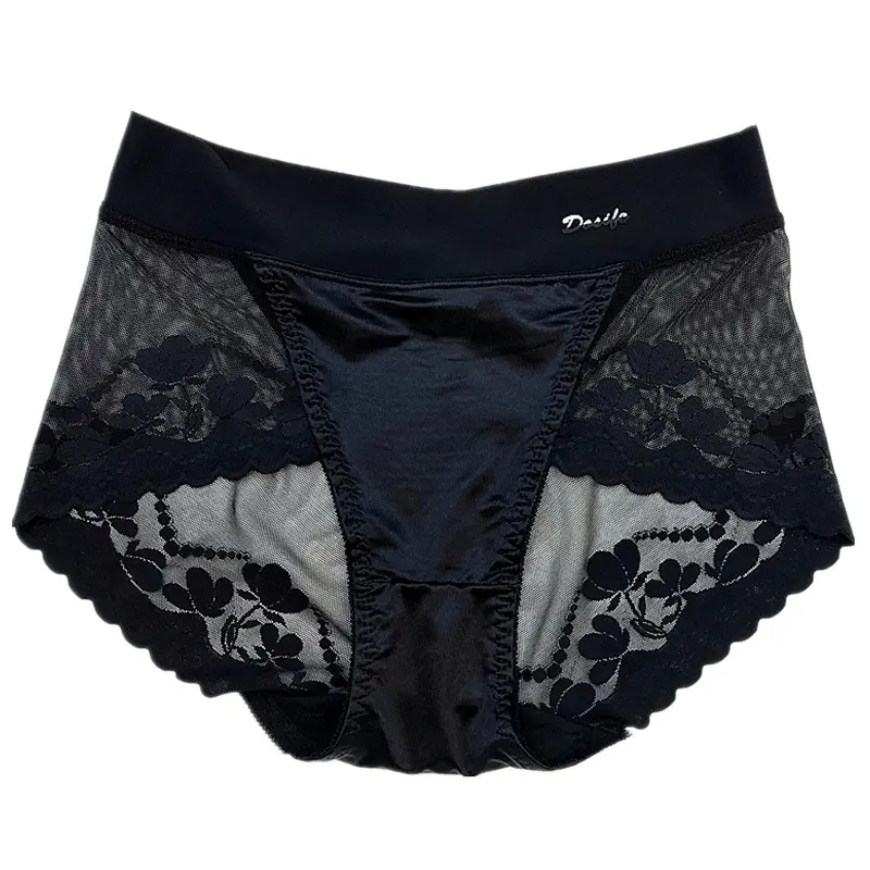 Lace Panties for Women French Style High Rise Satin Underwear Sexy Lady Lingerie Ultra-thin Girls' Briefs Comfort Underpants