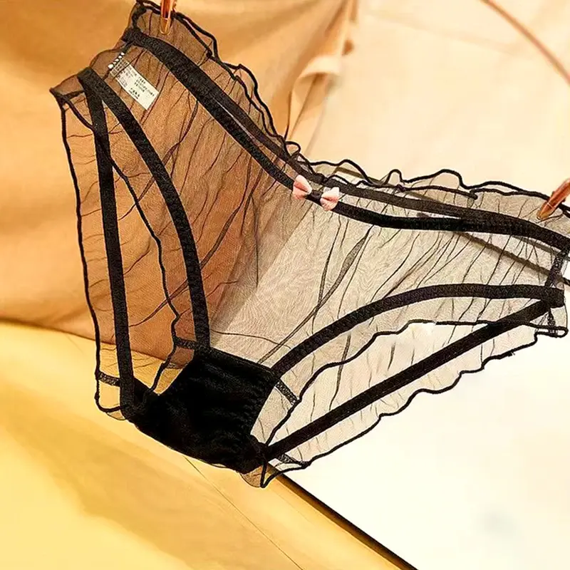 Japanese Style Lolita Underwear Panty New Transparent Sexy Women Lace Panties Female Summer Pure Cotton Crotch Breathable