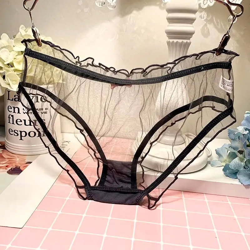 Japanese Style Lolita Underwear Panty New Transparent Sexy Women Lace Panties Female Summer Pure Cotton Crotch Breathable