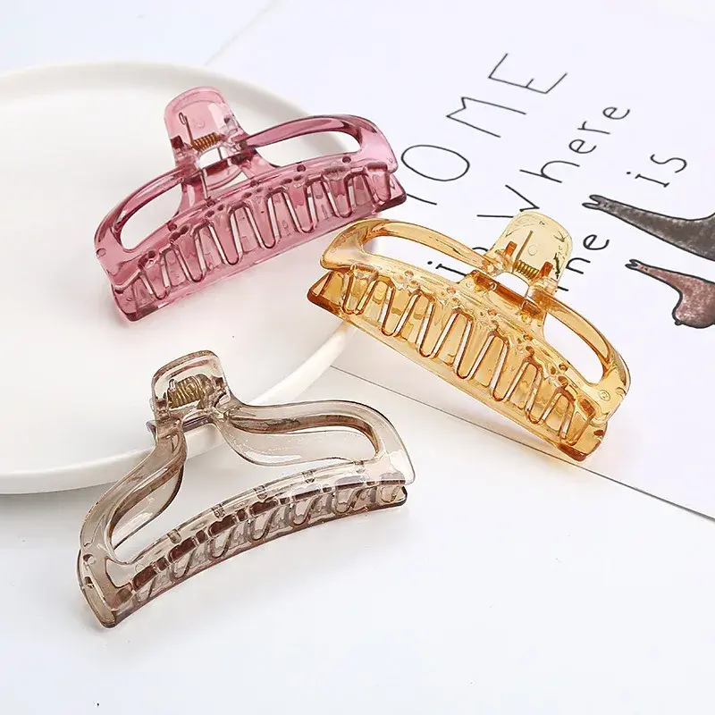 Half Transparent Pink Black Blue Crab Hair Clips Barrette Fashion Ornament Hair Claw Accessories Styling Braiding For Women
