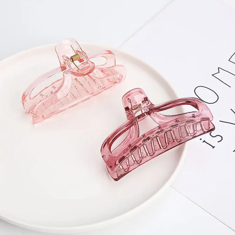 Half Transparent Pink Black Blue Crab Hair Clips Barrette Fashion Ornament Hair Claw Accessories Styling Braiding For Women