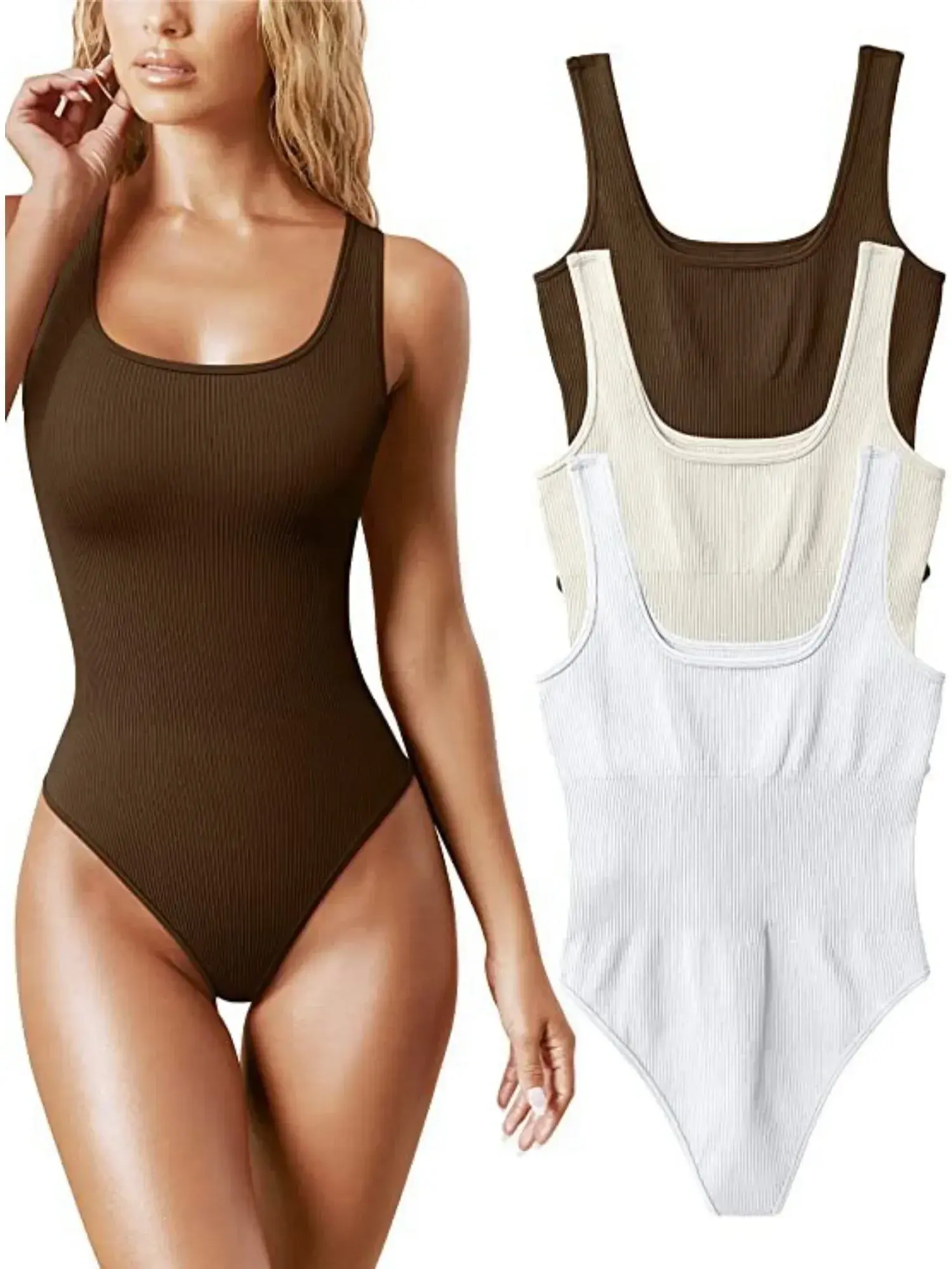 Strap Solid Bodycon Sexy Body Casual Basic White Summer Bodysuit Women Tops Sleeveless Sheer Bodysuits Jumpsuit Slim