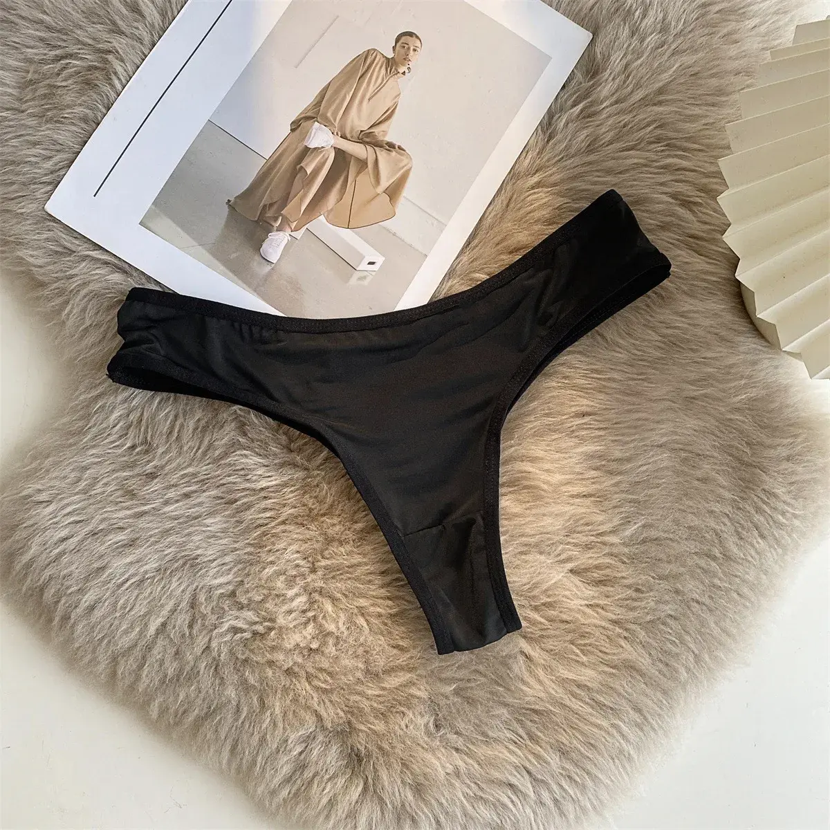 Sexy Leopard Printed Cross Belt Underwear Women Low Waist Lace Bow Panties Transparent Seamless Briefs for Female