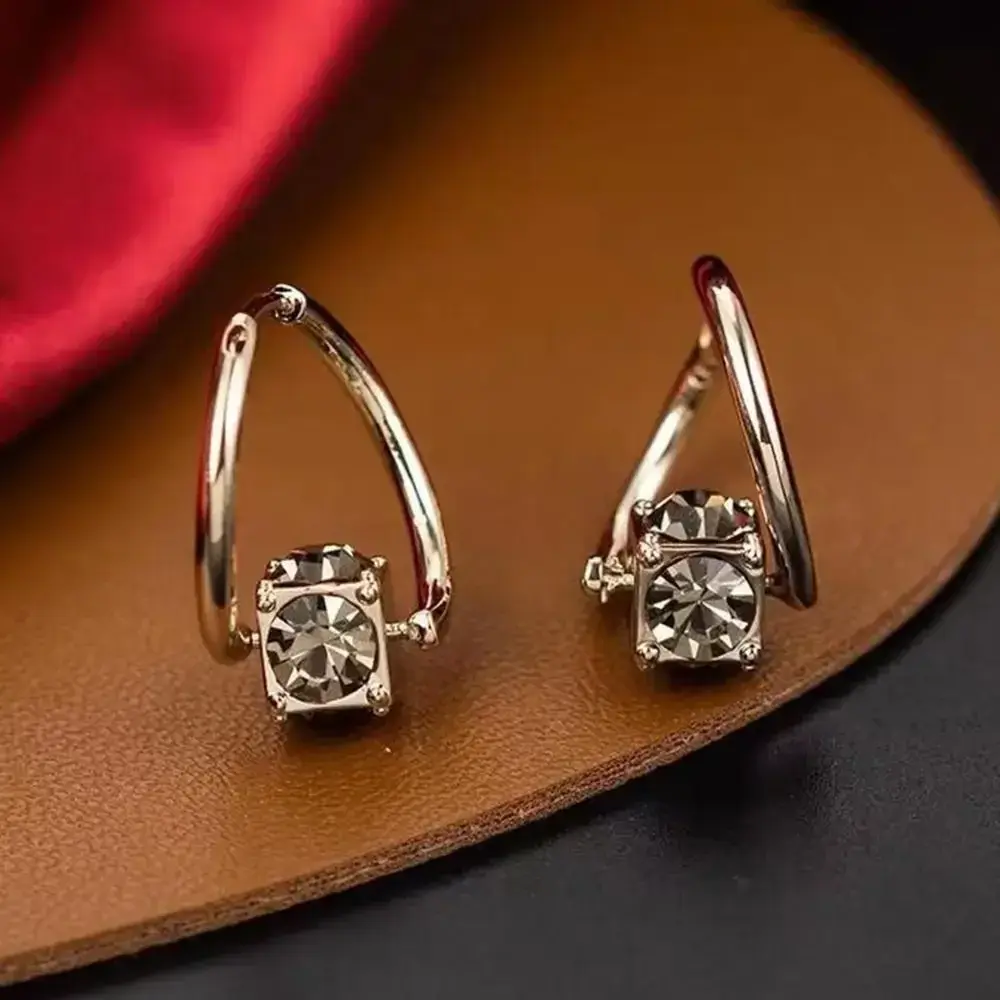 Luxury Cubic Zirconia Hoop Earrings Wedding Party Elegant Accessories for Women Anniversary Gift Jewelry Stud Earrings for Women