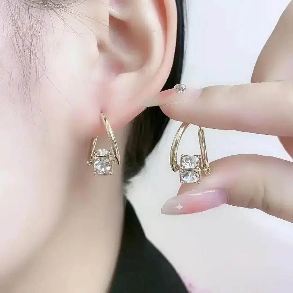 Luxury Cubic Zirconia Hoop Earrings Wedding Party Elegant Accessories for Women Anniversary Gift Jewelry Stud Earrings for Women