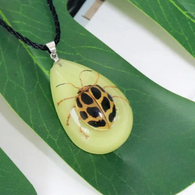 Natural Insect Pendants Bohemian Custom Necklace Vintage Scorpion Chain Necklace Bronze Blue Women Boho Jewelry