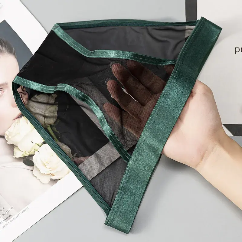 Women's Panties Transparent Silk Belt T-back Woman Underwear See-Through Low Waist Briefs Female Lingerie Sexy Temptation