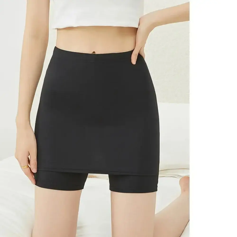 Women Double Layer Safety Panties Seamless Protective Shorts Female High Waist Boxer Summer Shorts Pants Under Skirt Shorts