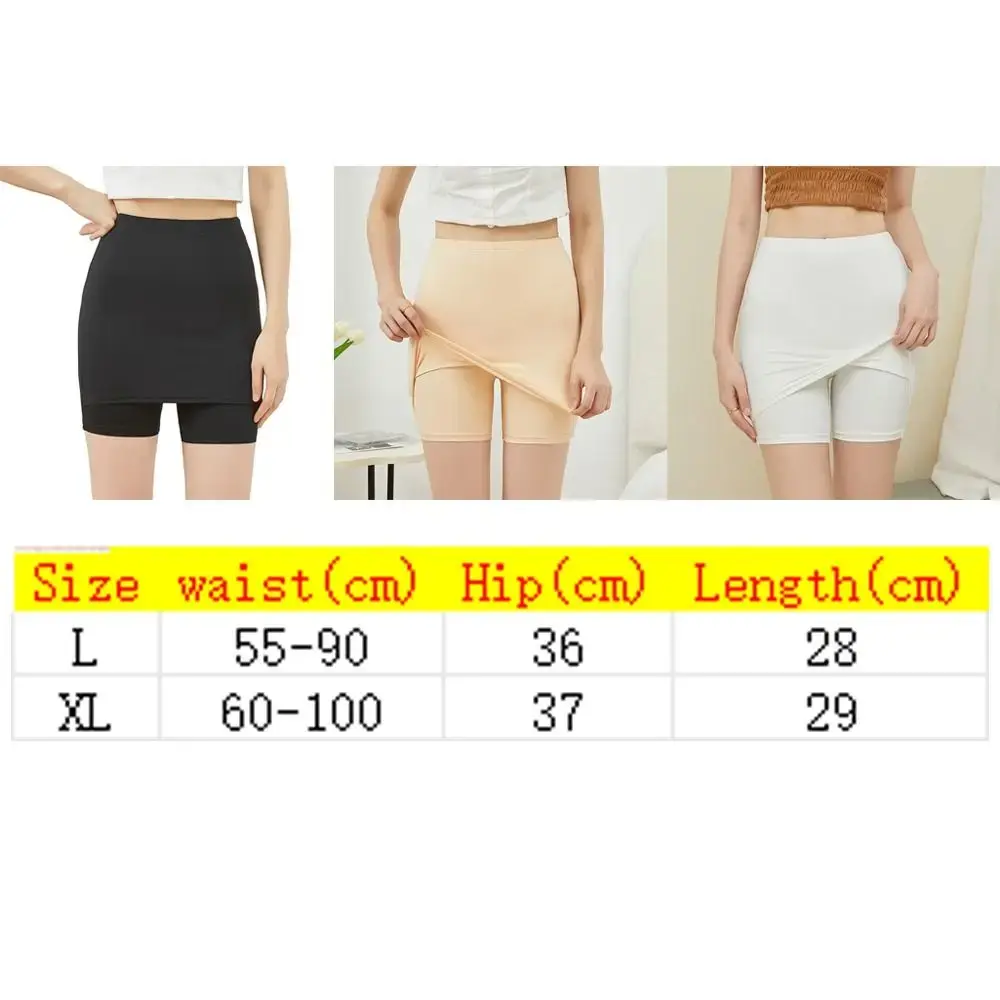 Women Double Layer Safety Panties Seamless Protective Shorts Female High Waist Boxer Summer Shorts Pants Under Skirt Shorts