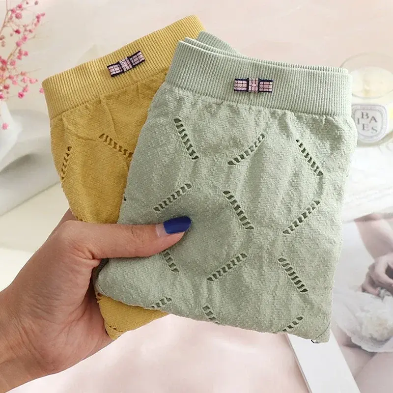 New Women's Underwear Sexy Lace Panties Large Size Fashion Comfort Solid Color Briefs Mid Waist Seamless Underpants Lingerie
