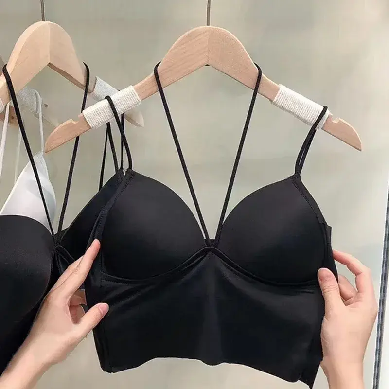 Women's Bra Fashion Lady Casual Top Tube Chest Wrap Bandeau Underwear Black White Wrapped Chest Strap Chest Pad Push Up Bra Sexy