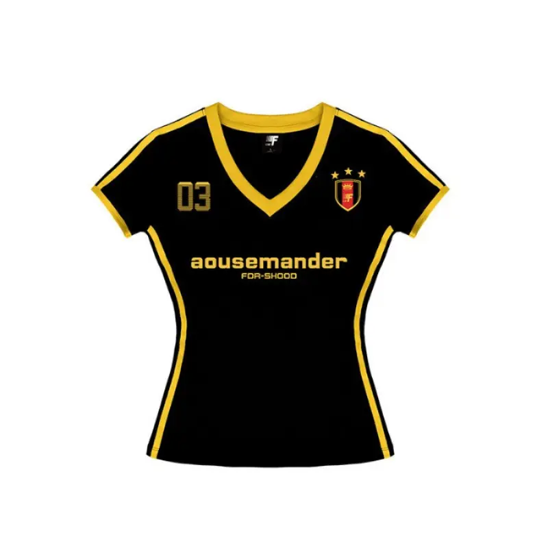American Retro y2k Coquette Korean T Shirt Women Letter Print Kpop Streetwear Tees Tops Sport V-Neck T-Shirt Spice Slim Street