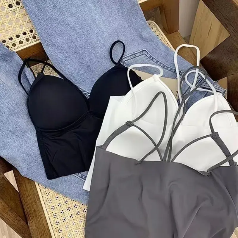 Women's Bra Fashion Lady Casual Top Tube Chest Wrap Bandeau Underwear Black White Wrapped Chest Strap Chest Pad Push Up Bra Sexy