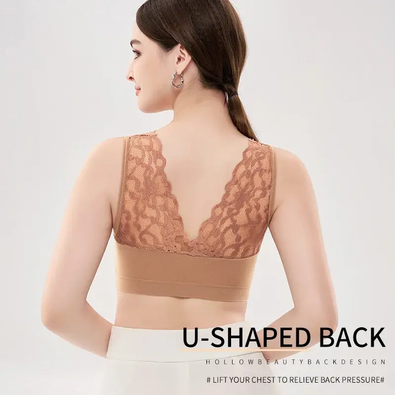 Bras For Women Underwear Plus Size Bra Seamless Brassiere Wireless Bralette Push Up BH Sexy Lace Bra With Pad Vest Top