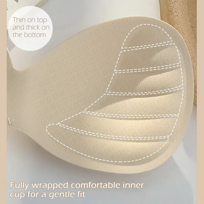 Women's Bras Wire Free Strapless Ultra-Thin Nylon Three Hook-and-eye Front Closure Anti-slip Strips No Chest Pad Gathered Bra