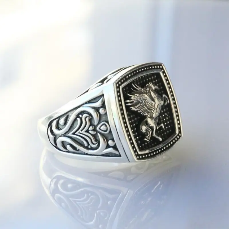 Stainless Steel Viking Cross Compass Runic Pirate Men's Ring HipHop Vintage Finger Accessories Nautical Fashion Boy Jewelry Gift