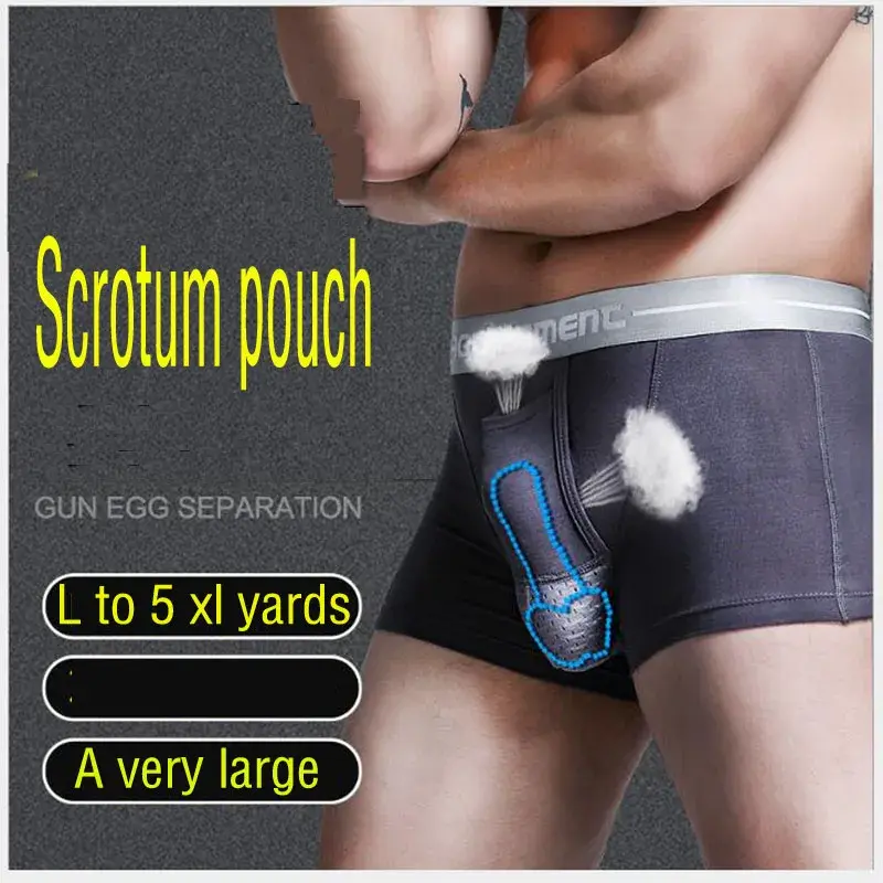 Men's Bullet Separation Underwear Scrotum Support Bag Physiological Health Boxer Modal U Convex Separation Boxer