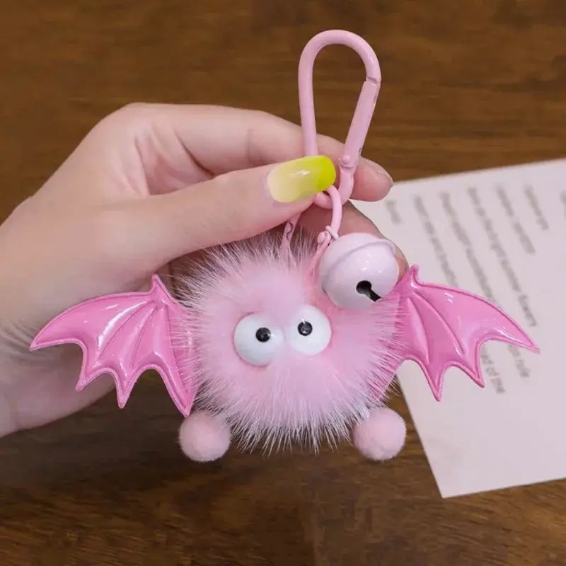 Keychain Cute Cartoon Imitation Mink Little Devil Backpack Bag Doll Pendant High Aesthetic Value Plush Keychain
