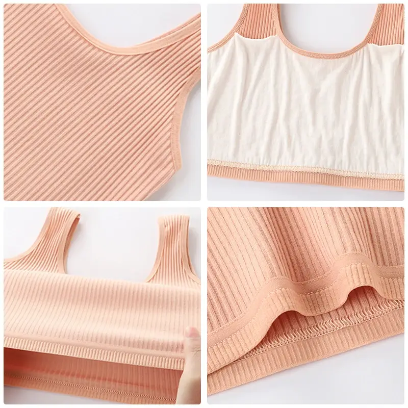 Girls Bra Kids Cotton Comfort Bras Baby Girl Solid Colors Top Child Casual Underwear For Girls Clothes For Teens Sports Bra