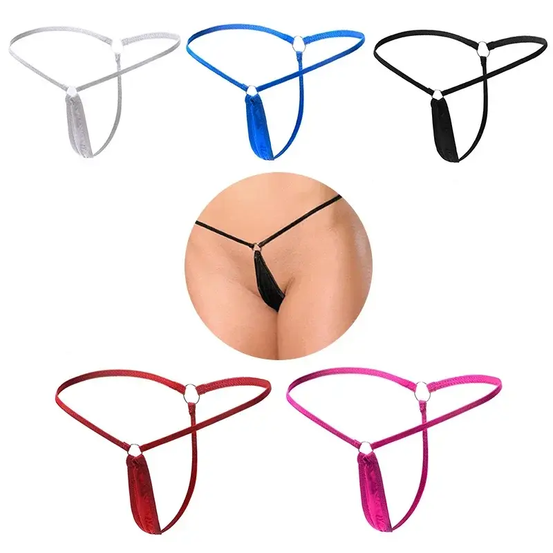 Small G-String Panties Women's Underwear Solid Color Simple T Pants Sexy One Rope Mini Panties Lingerie Hollow Out Thong