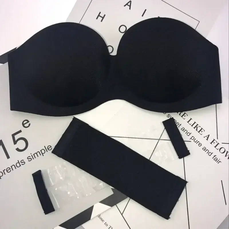 Sexy Strapless Invisible Bras For Women Seamless Underwear Half Cup Bras Without Straps Wire Free Bralette Large Size Lingerie