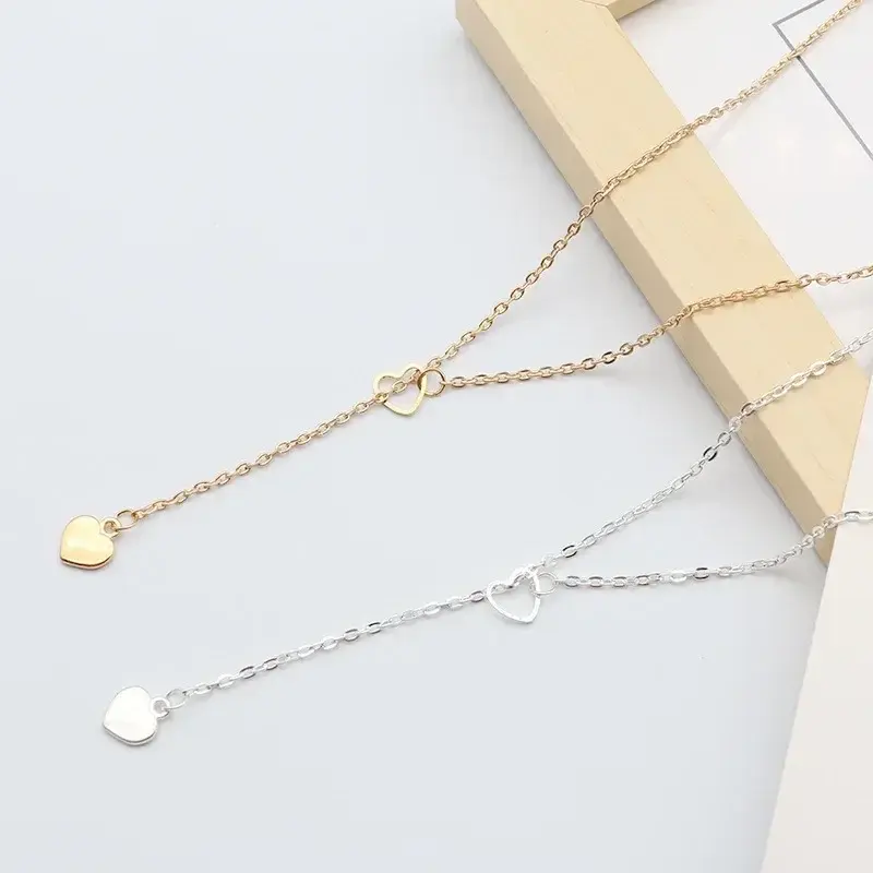 925 Sterling Silver Transformer Adjustable Chain Heart Pendant Charm Necklace Drop Choker Resizable Women Luxury Jewekry