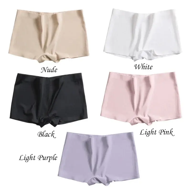 Large White Underwear Women's Ice Silk Traceless Summer Thin Cotton Crotch Without Hip Clip Four-corner Boxer Shorts Underwear